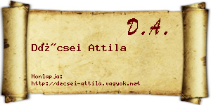 Décsei Attila névjegykártya