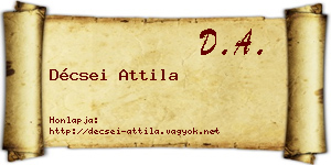 Décsei Attila névjegykártya
