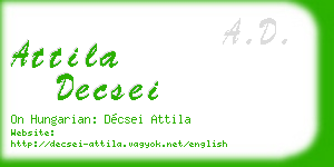 attila decsei business card