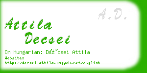 attila decsei business card